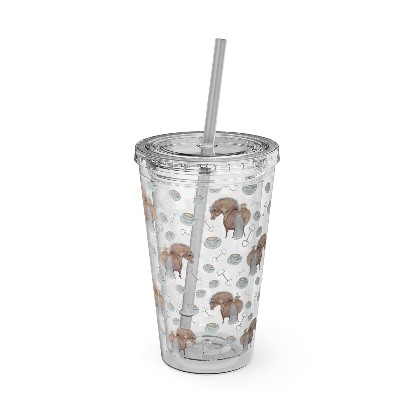 Adorable Ponies Cup of love Sunsplash Tumbler with Straw, 16oz