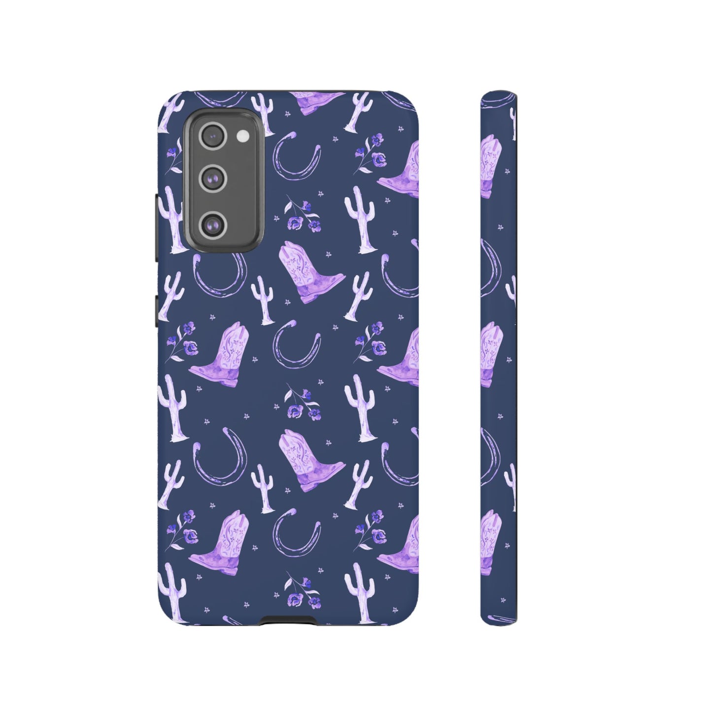 Lucky Boots in Navy and Lavender Tough Phone Case