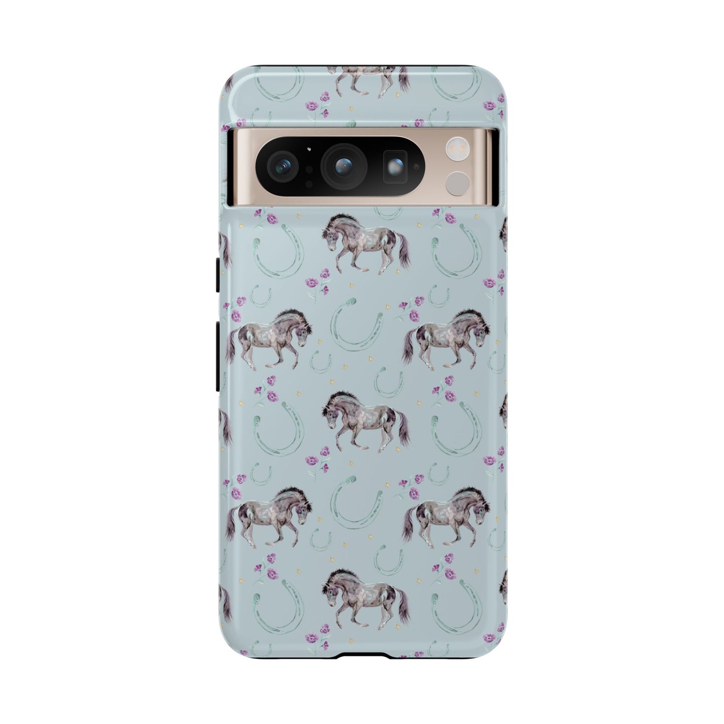 Luck Mustang Tough Phone Case - Light Blue