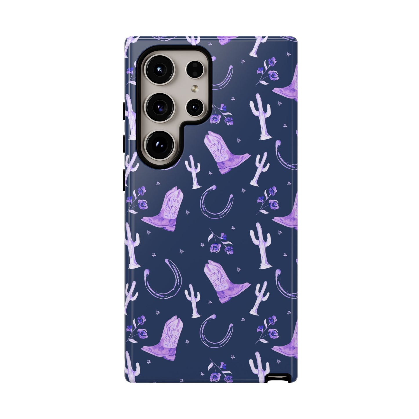 Lucky Boots in Navy and Lavender Tough Phone Case