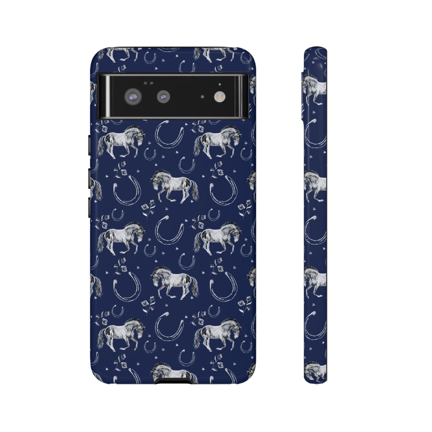 Lucky Mustang Tough Phone Case in Navy