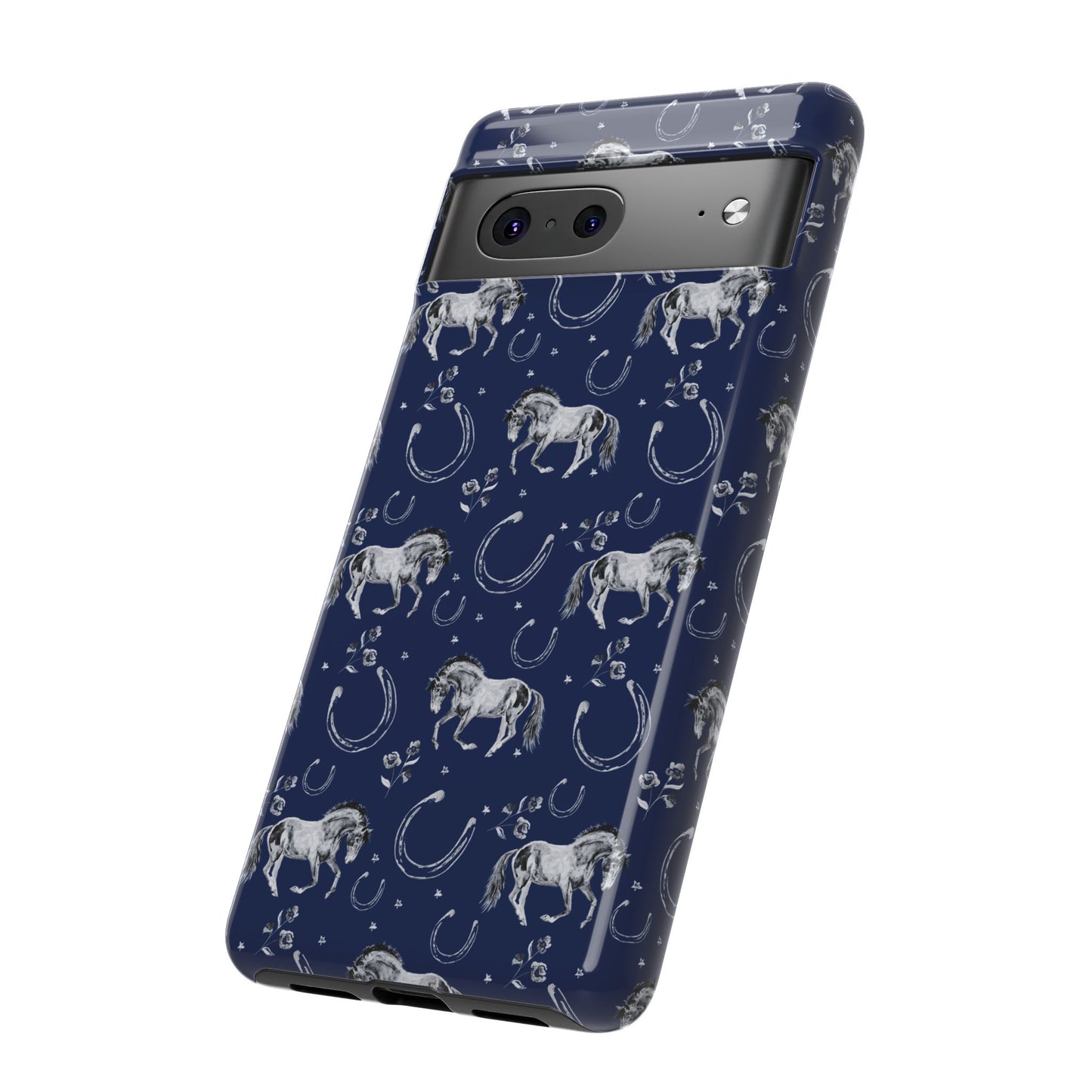 Lucky Mustang Tough Phone Case in Navy