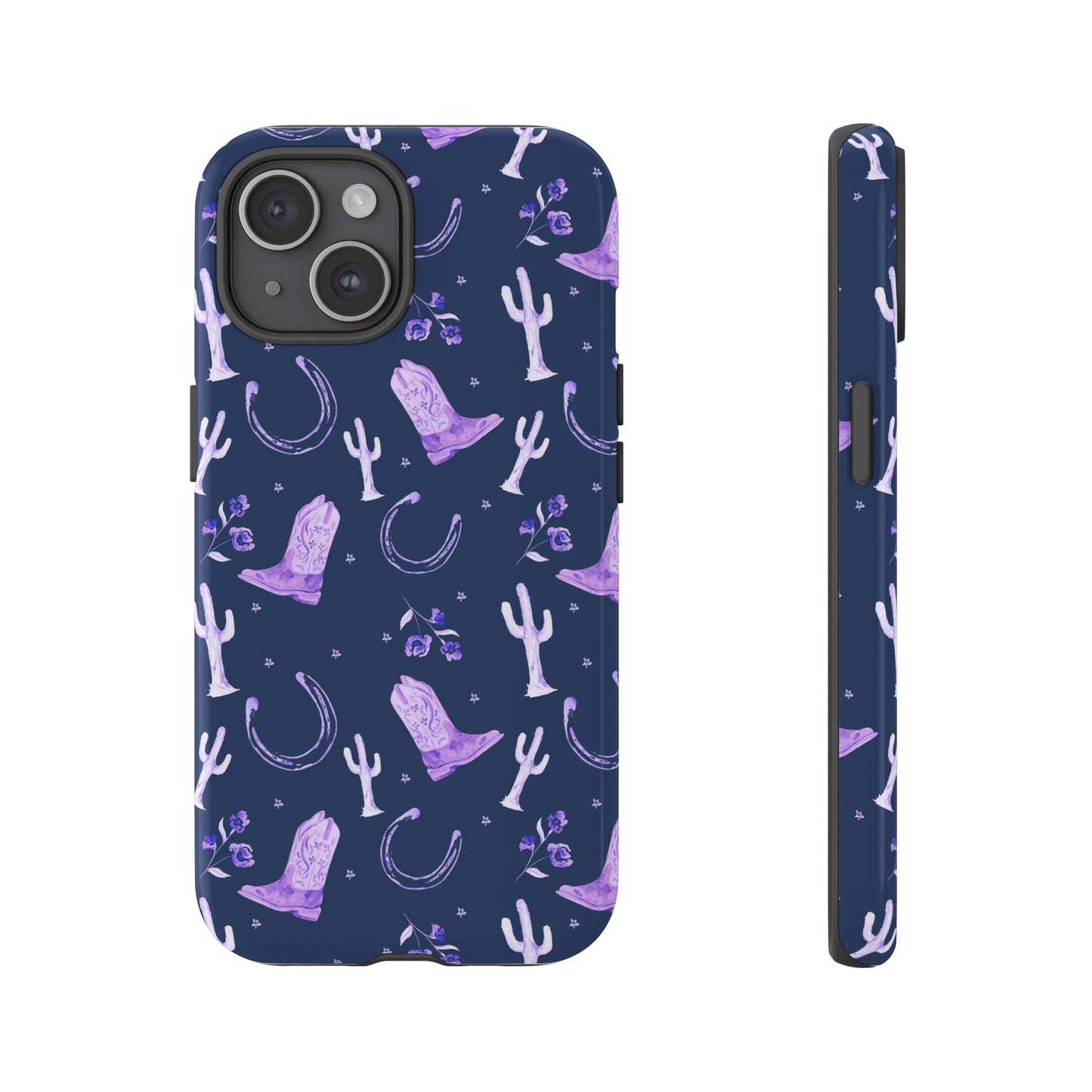 Lucky Boots in Navy and Lavender Tough Phone Case