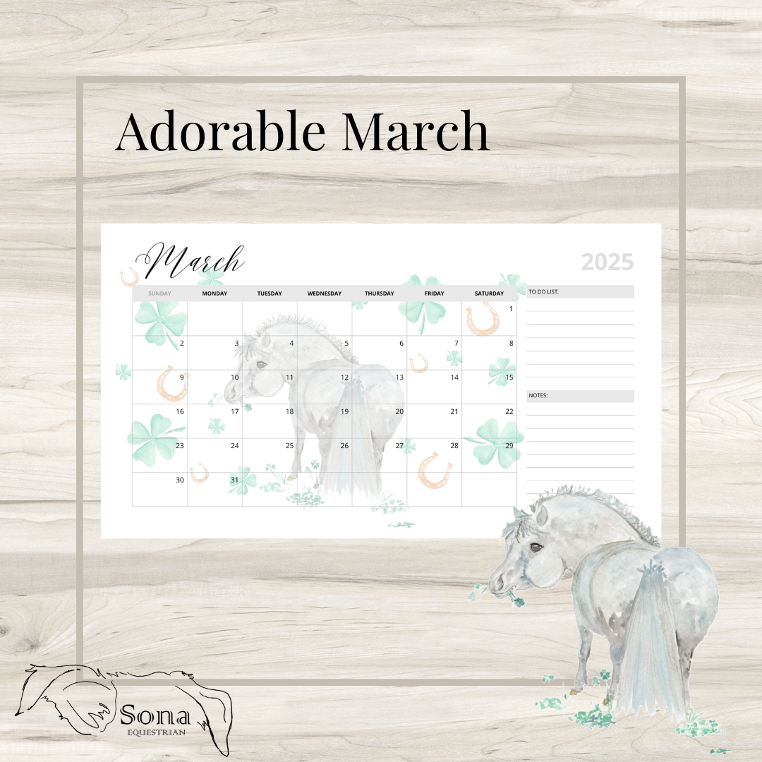 Adorable Ponies 2025 12-Month Calendar- Digital Download