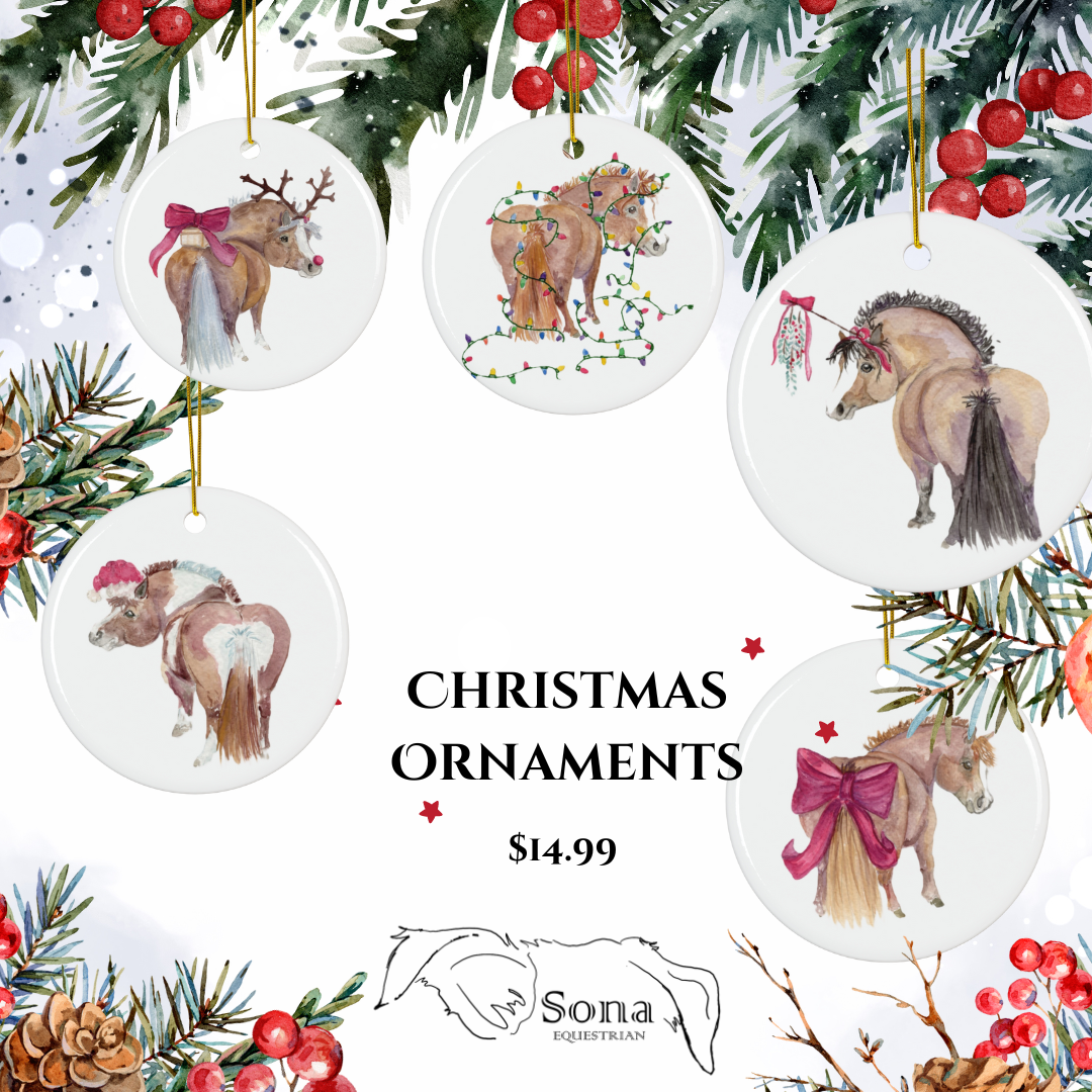 Adorable Chubby Ponies Holiday Ornament