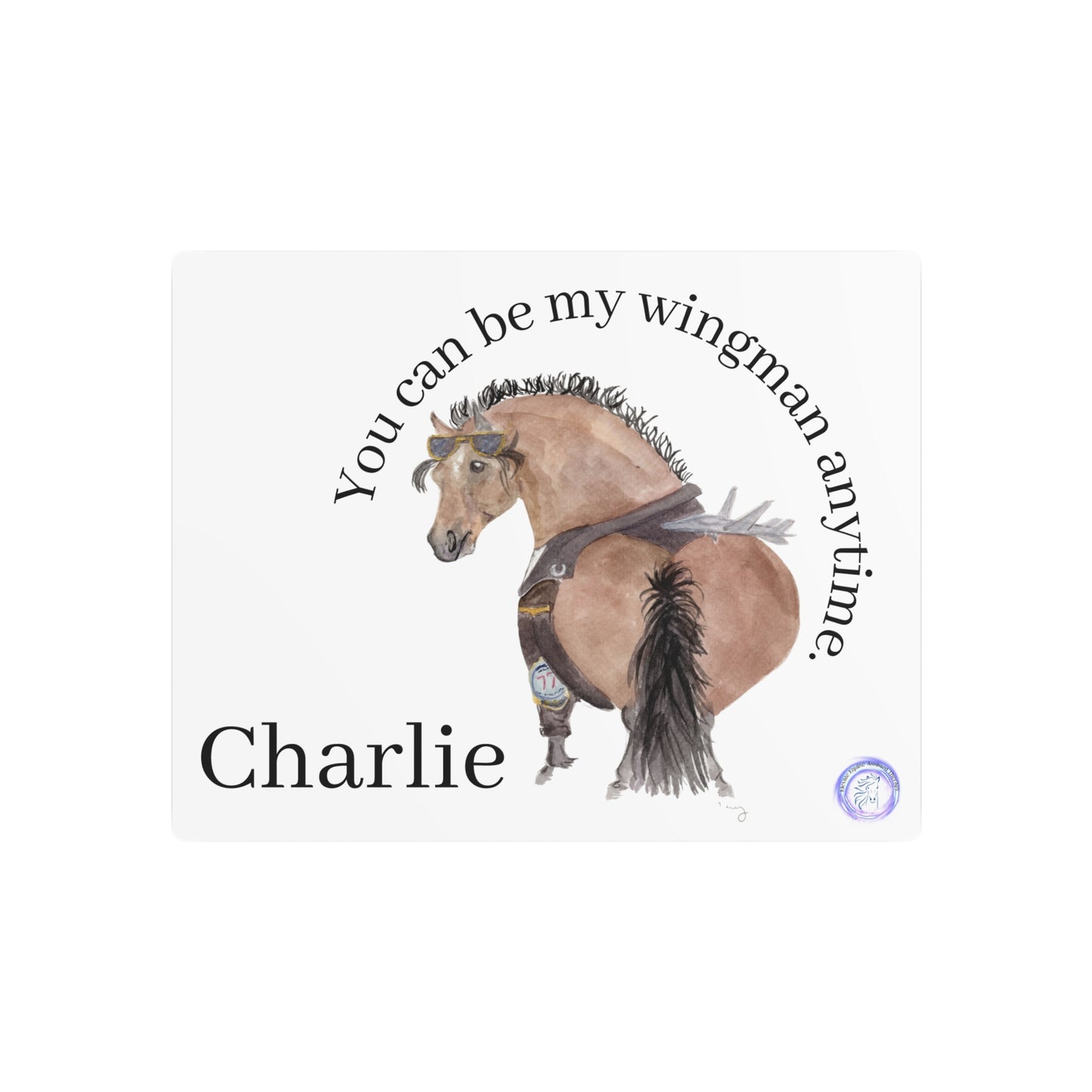 Adorable Charlie Horse Metal Art Sign –