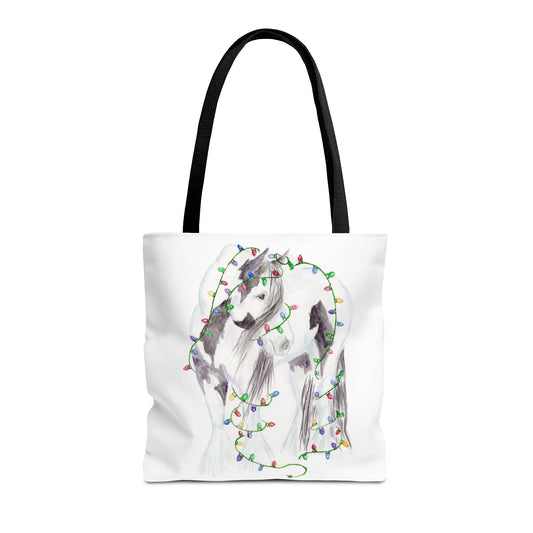 Gypsy Vanner Christmas Lights Tote Bag