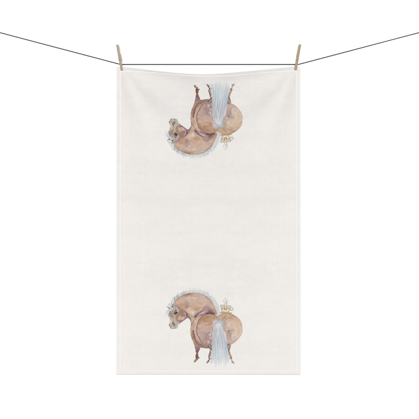 Adorable little Cup of love Pony - Tea Towels (cotton,)