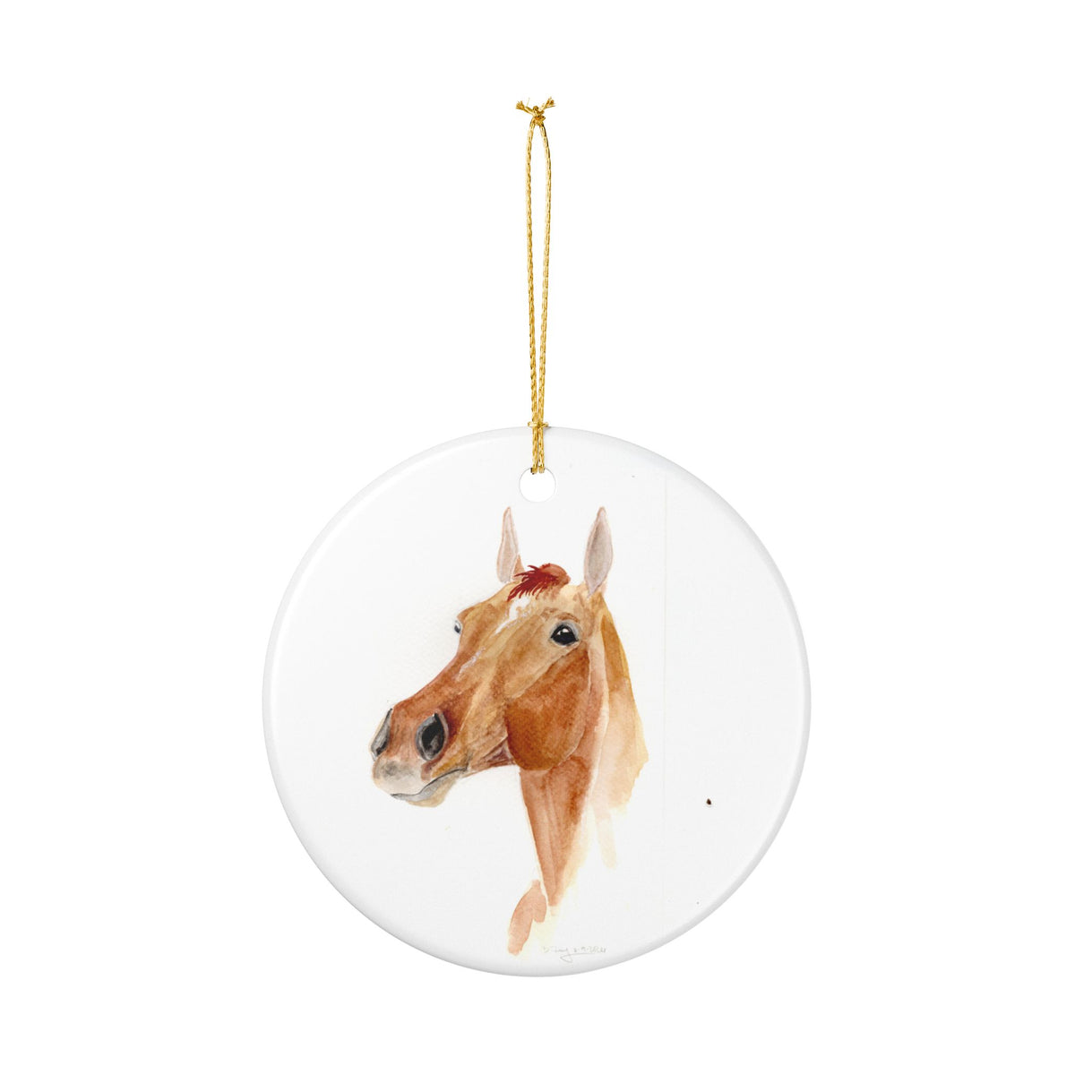 Ficher Ceramic Ornament — Cute Black Pony Holiday Decoration