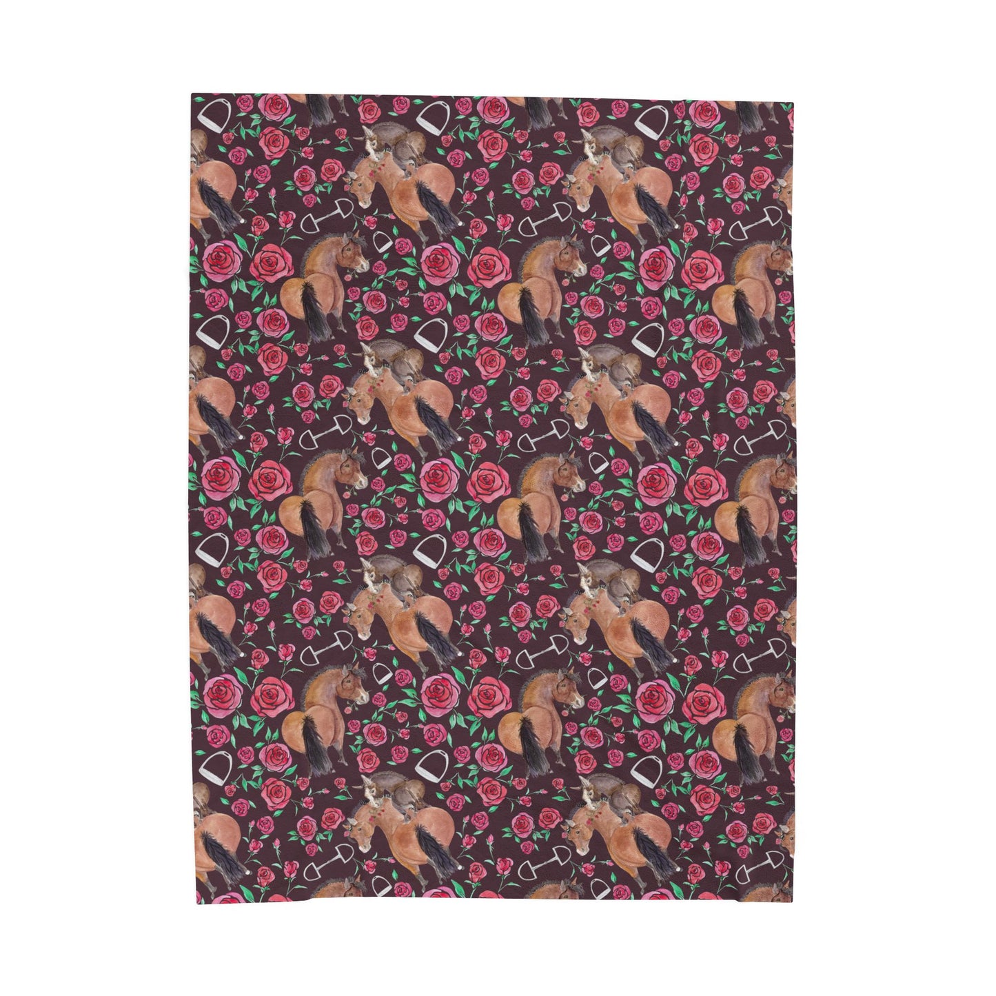 Plush Blanket Adorable Little Rose and Rico - brown