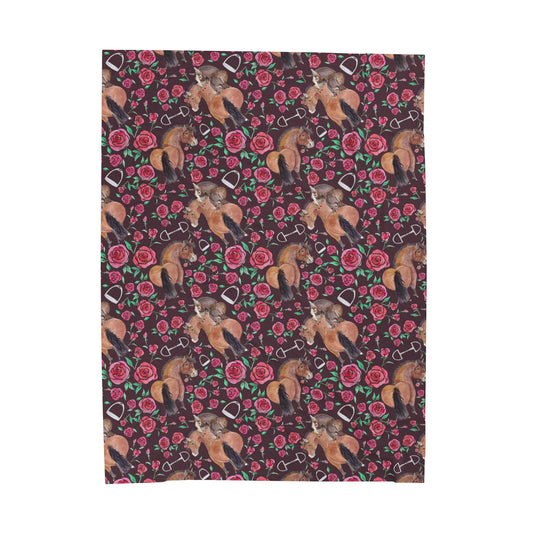 Plush Blanket Adorable Little Rose and Rico - brown