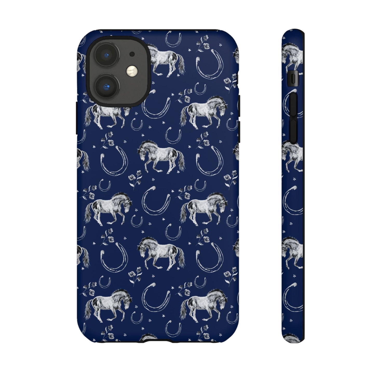 Lucky Mustang Tough Phone Case in Navy