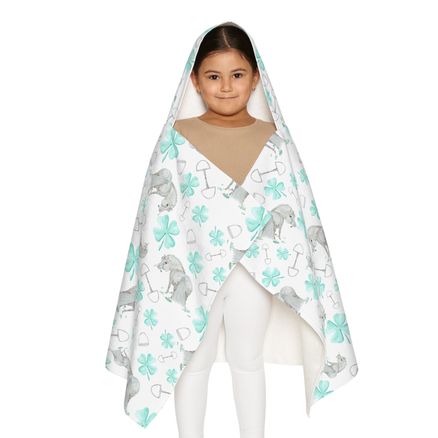 Adorable Clover Youth Hooded pony Towel — Soft Kids Bath & Beach Wrap
