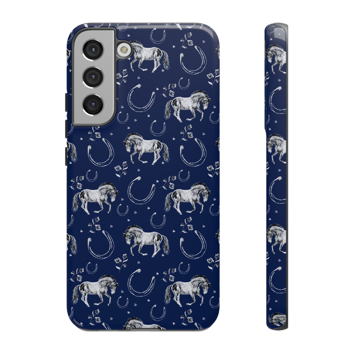 Lucky Mustang Tough Phone Case in Navy