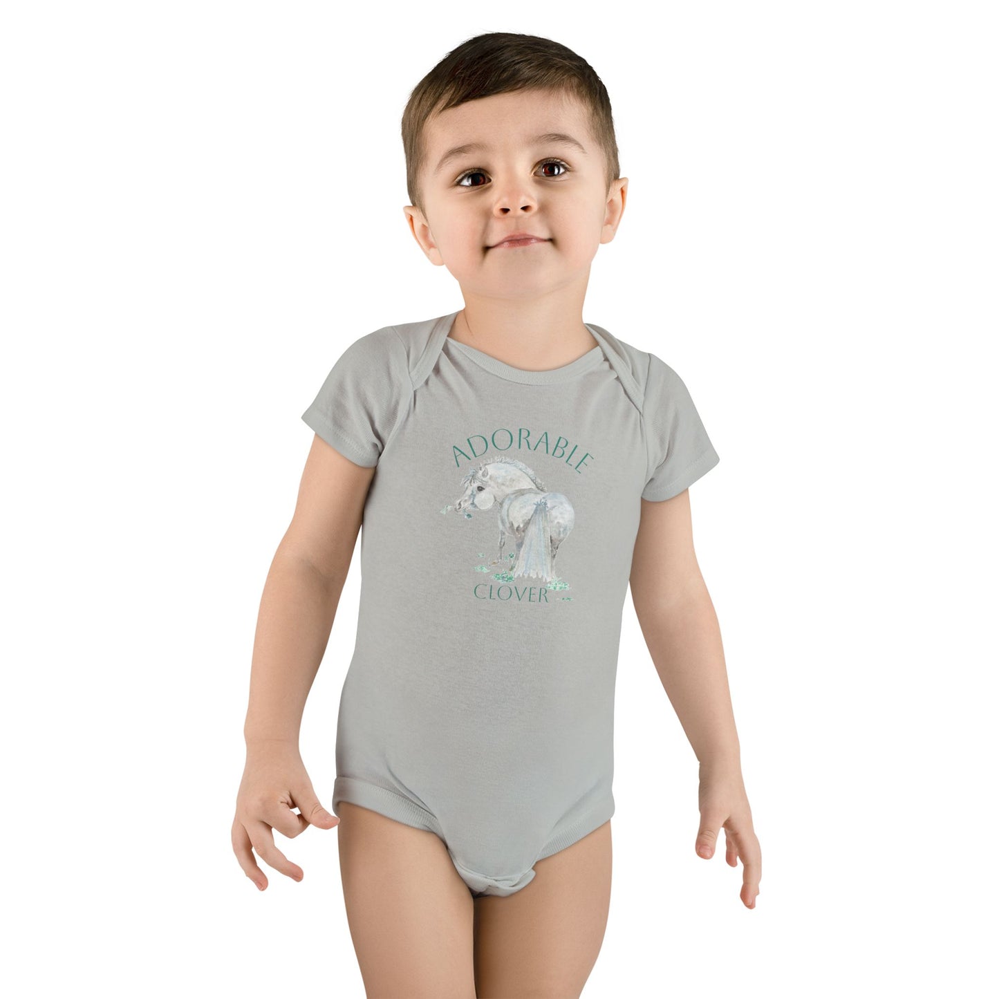 Baby Onesie with Adorable Miss Clover - Cute Pony Infant Bodysuit