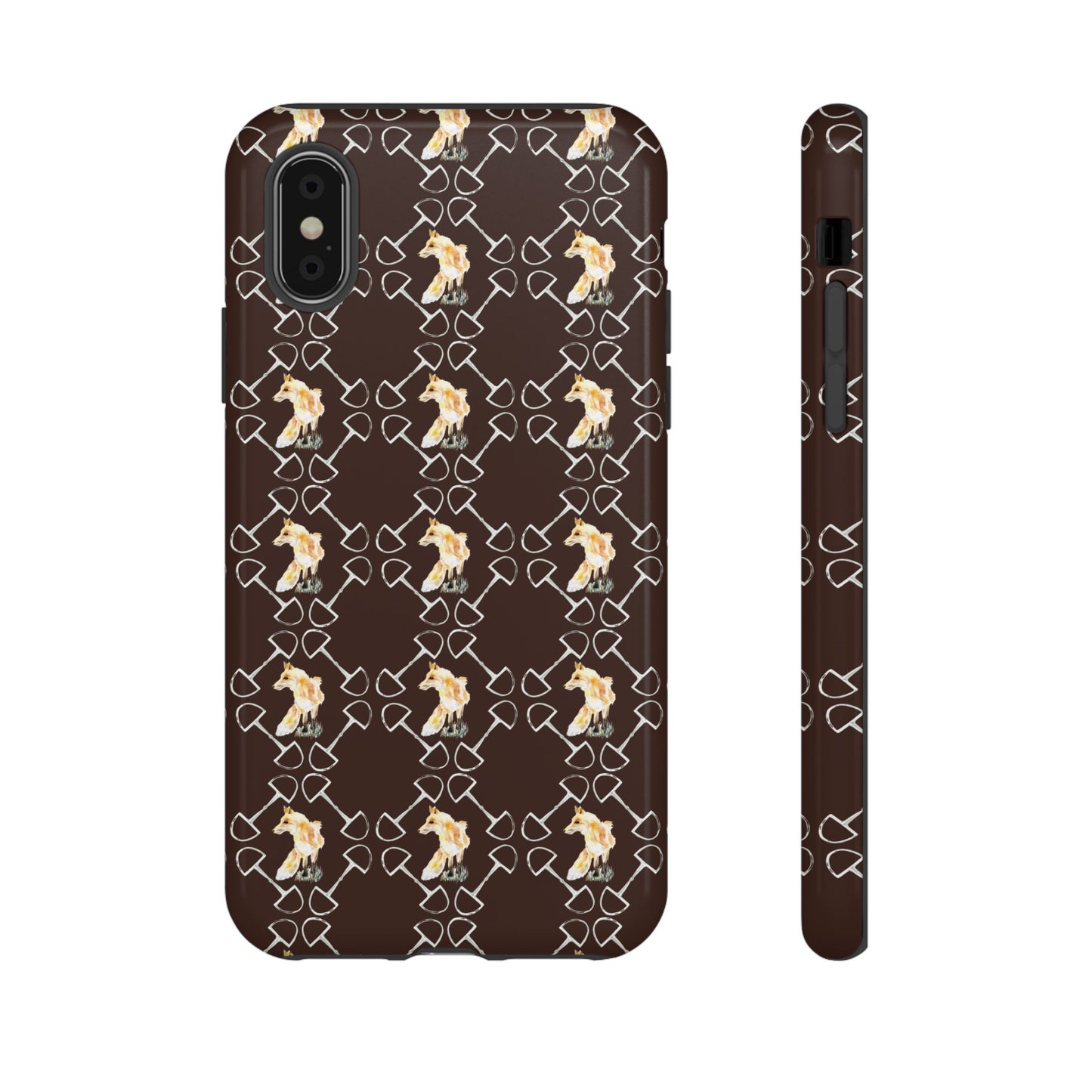 Spring Foxes and Bits in Hazelnut Tough Phone Case