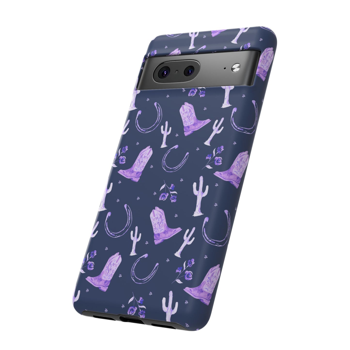 Lucky Boots in Navy and Lavender Tough Phone Case