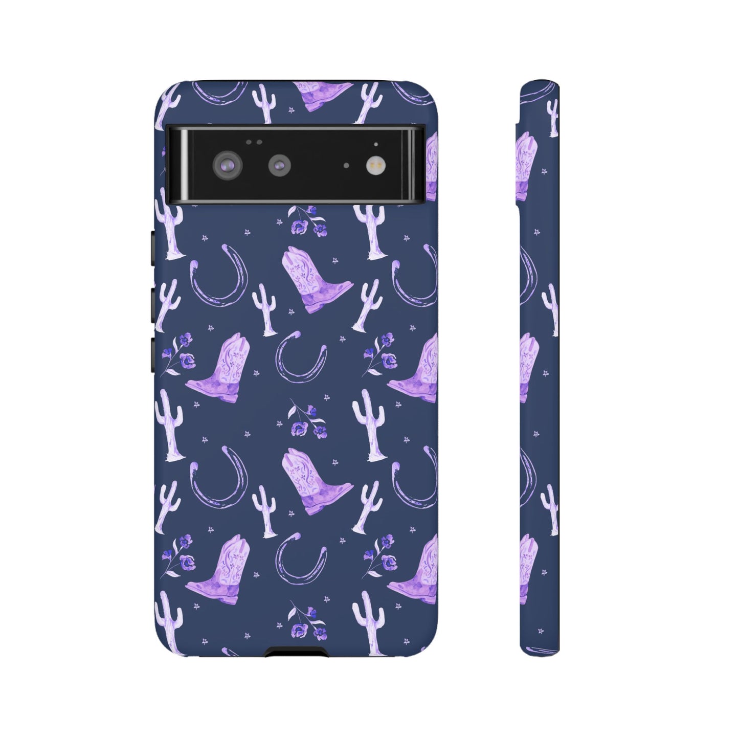 Lucky Boots in Navy and Lavender Tough Phone Case