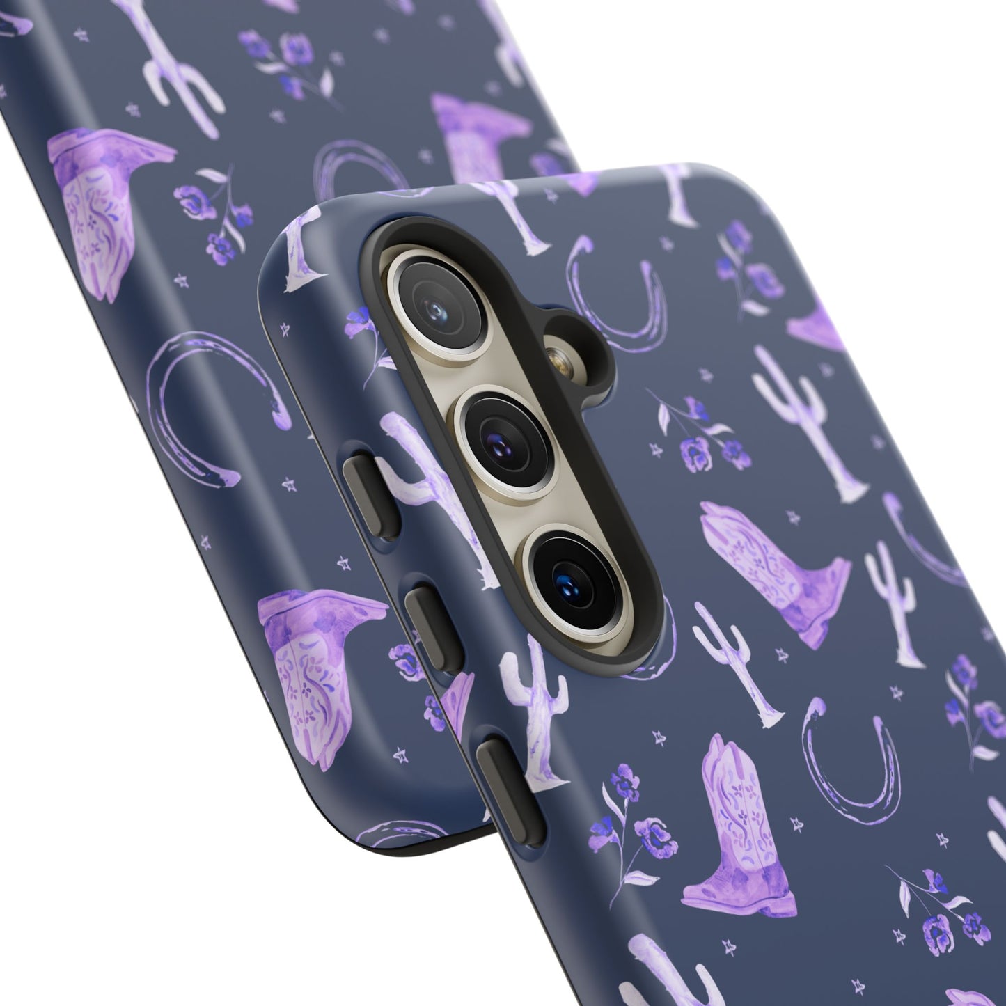 Lucky Boots in Navy and Lavender Tough Phone Case