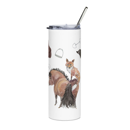 Fox pony Chubby pony - Equestrian 20 oz Stainless Steel Tumbler