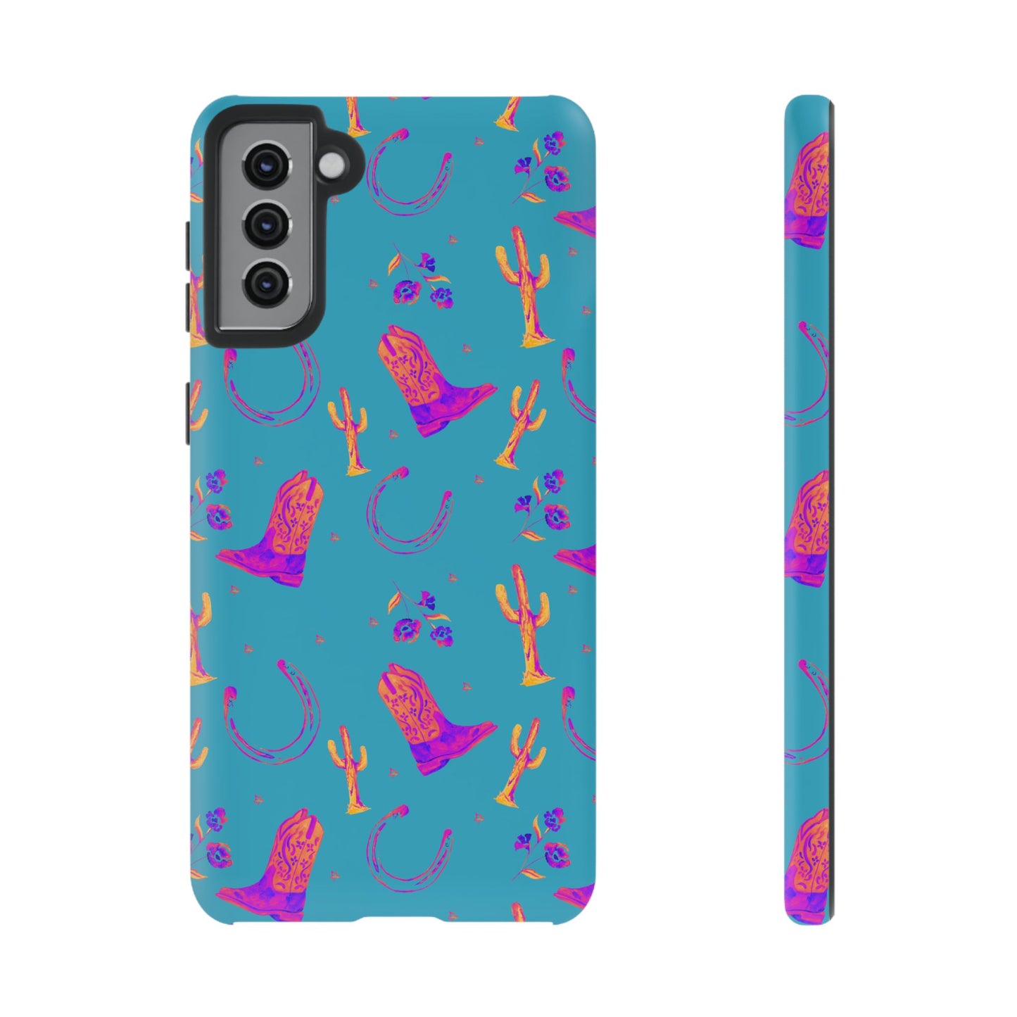 Lucky Boots in Teal Tough Phone Case