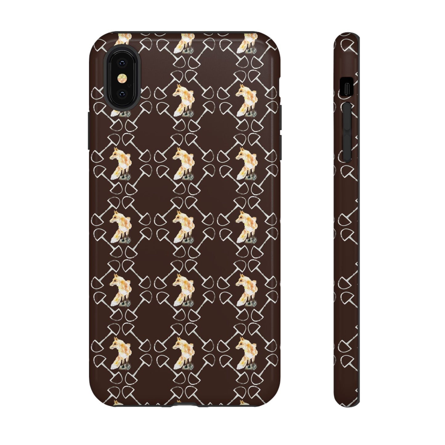 Spring Foxes and Bits in Hazelnut Tough Phone Case