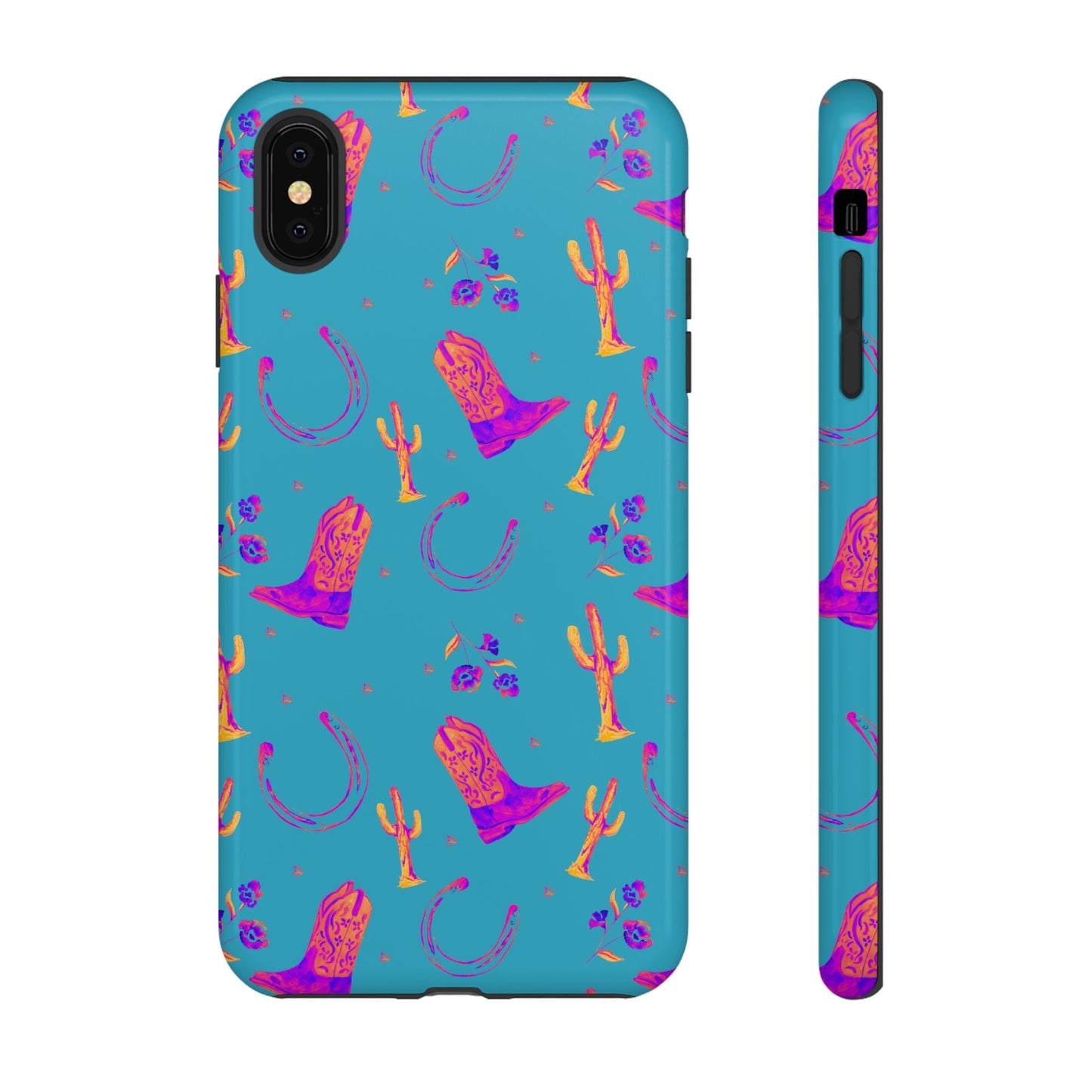 Lucky Boots in Teal Tough Phone Case