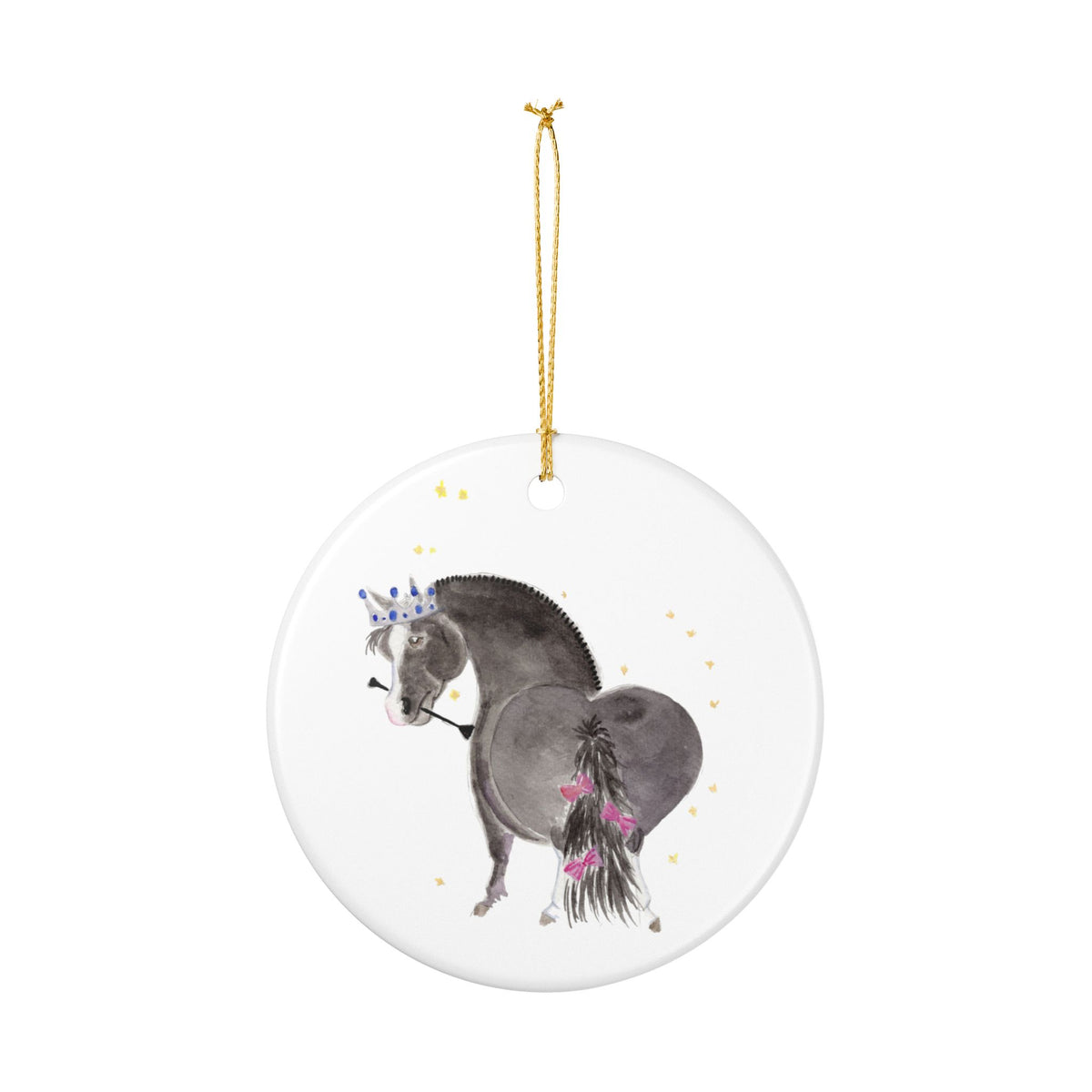 Odyssey Ceramic Ornament — Cute Black Pony Holiday Decoration