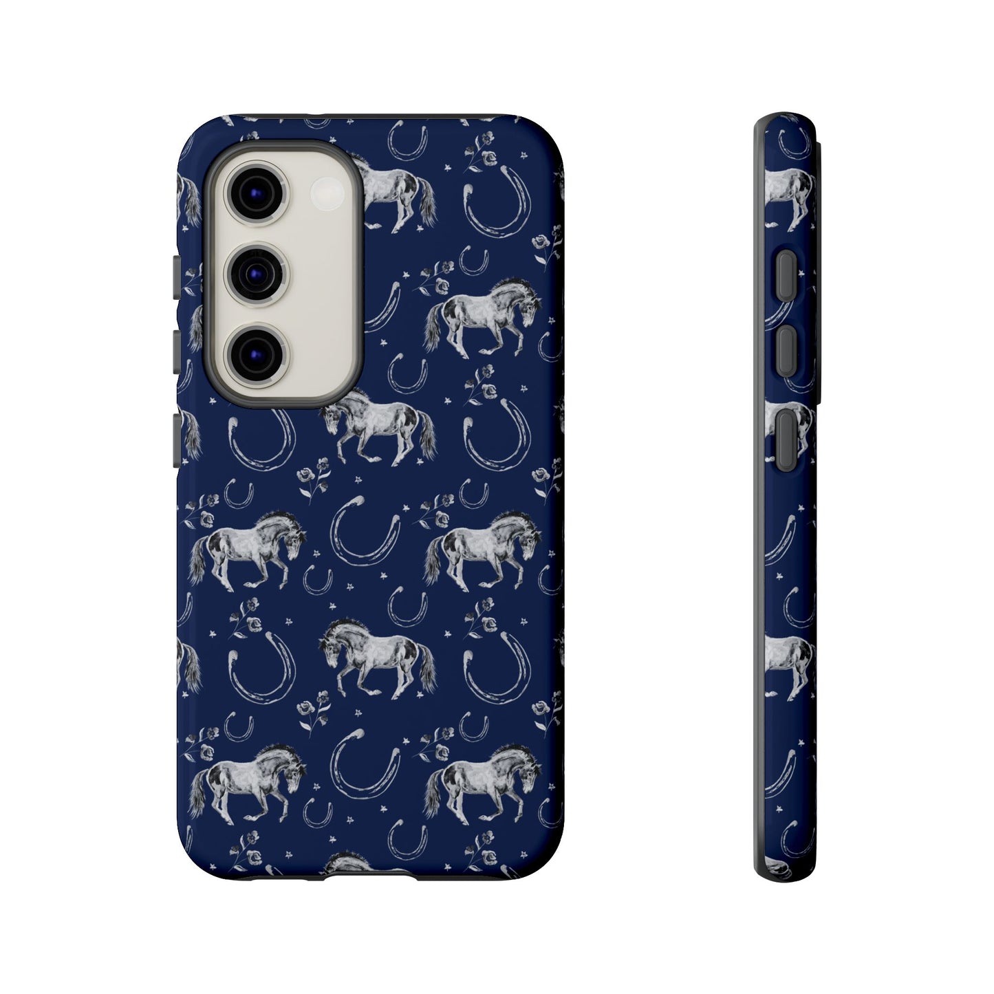 Lucky Mustang Tough Phone Case in Navy