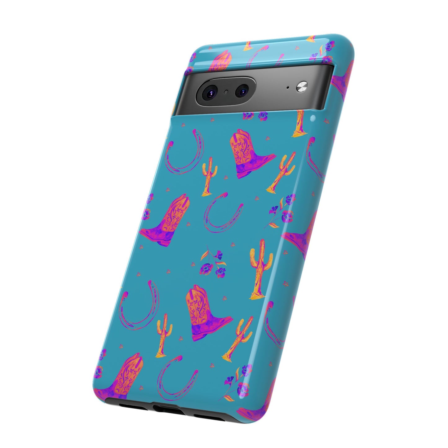 Lucky Boots in Teal Tough Phone Case