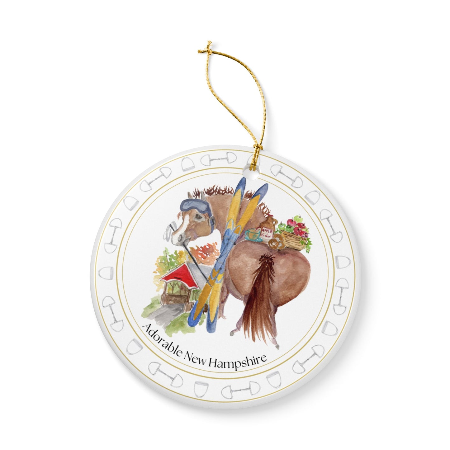 Adorable New Hampshire Ceramic Ornaments, Custom Holiday Decor, 2-Sided Christmas Ornament, Unique Gift, Home Decoration, Keepsake