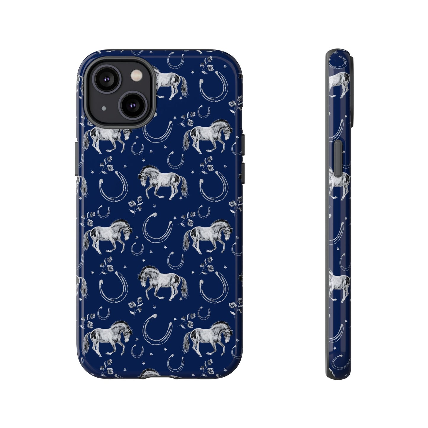 Lucky Mustang Tough Phone Case in Navy