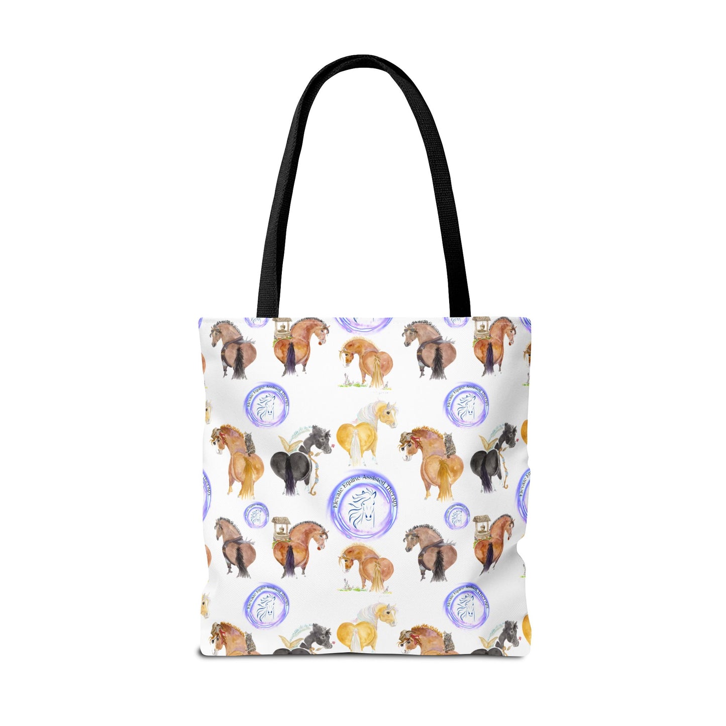 Adorable little Elevate Equine Herd Tote Bag - Whimsical Equestrian Design