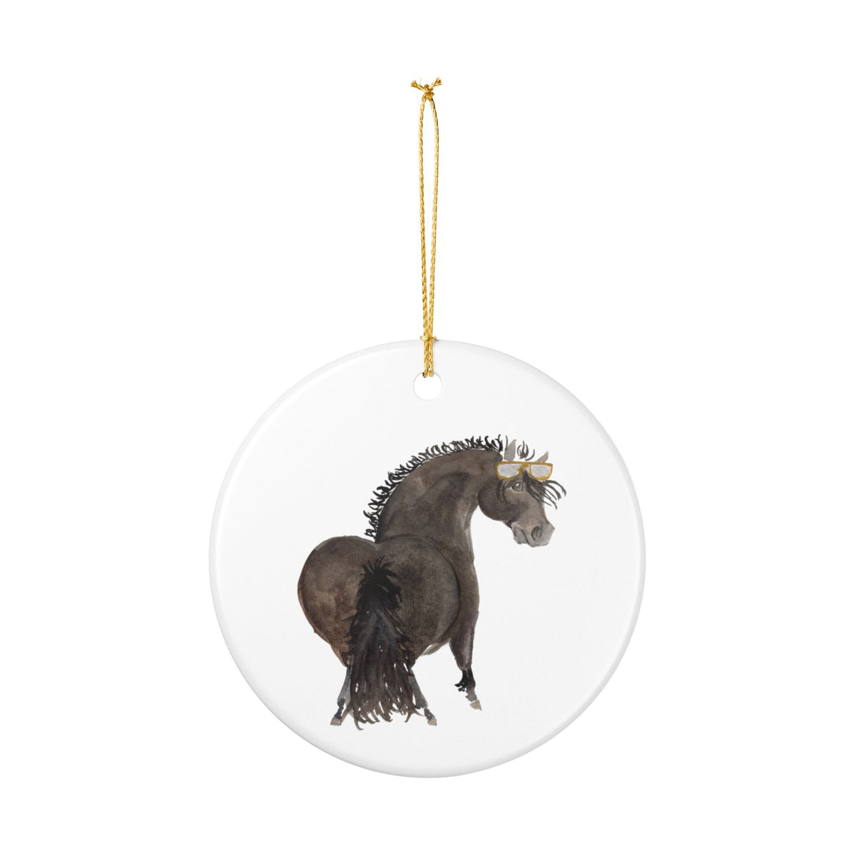 Maverick Ceramic Ornament — Cute Black Pony Holiday Decoration