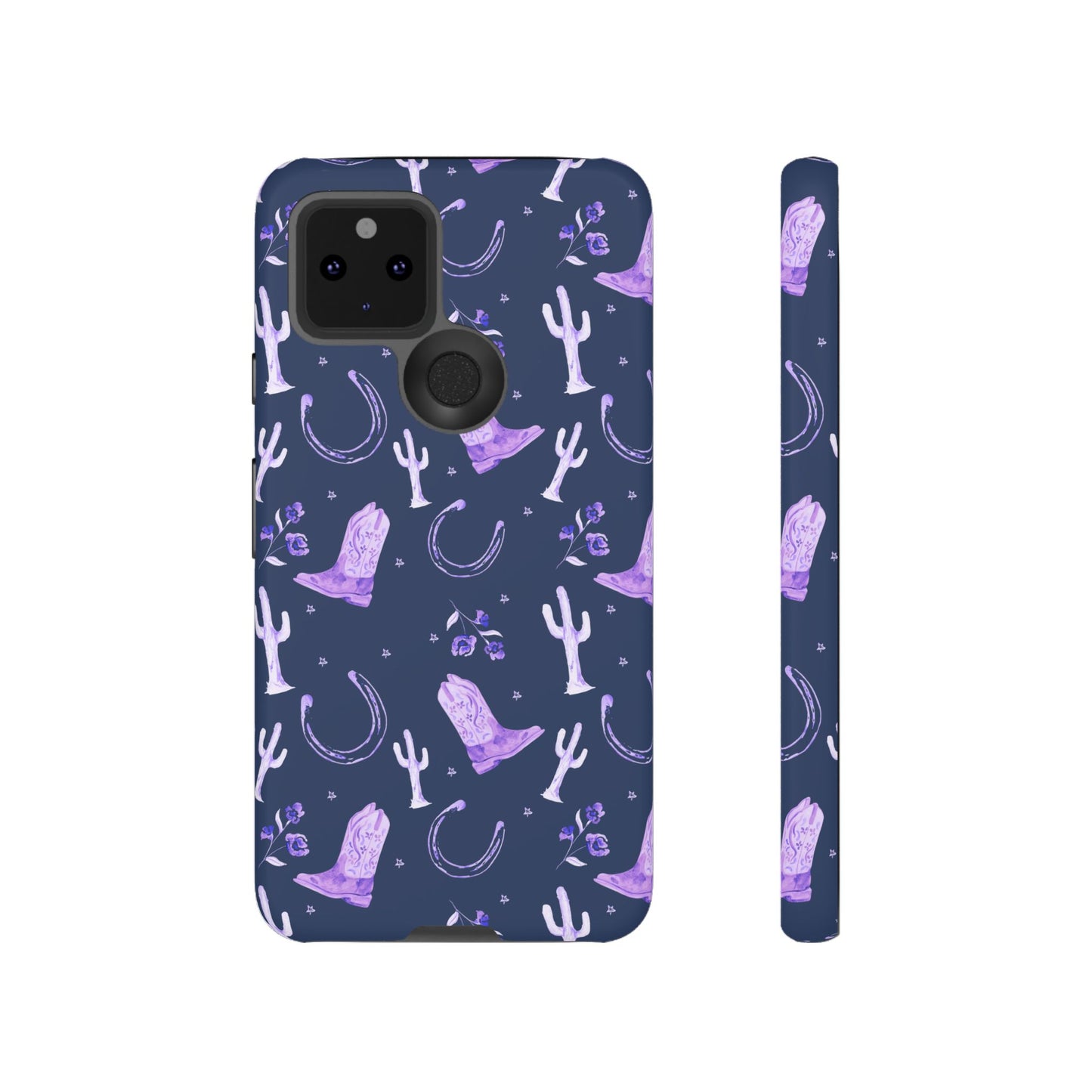 Lucky Boots in Navy and Lavender Tough Phone Case