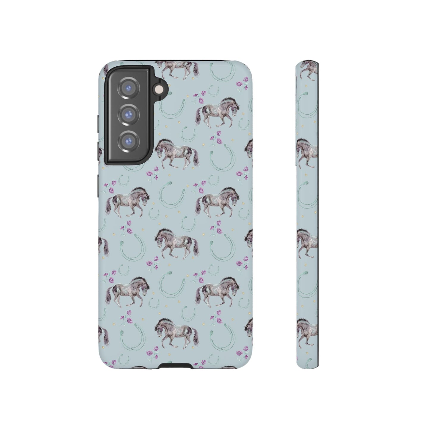 Luck Mustang Tough Phone Case - Light Blue