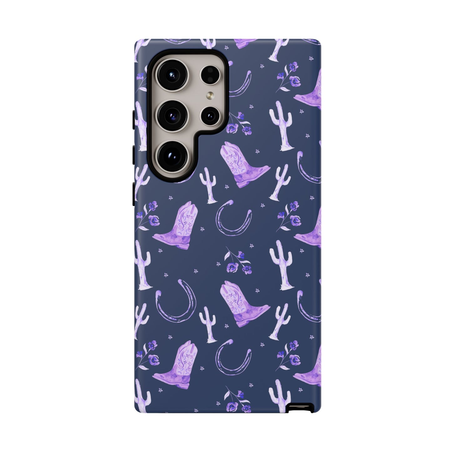 Lucky Boots in Navy and Lavender Tough Phone Case