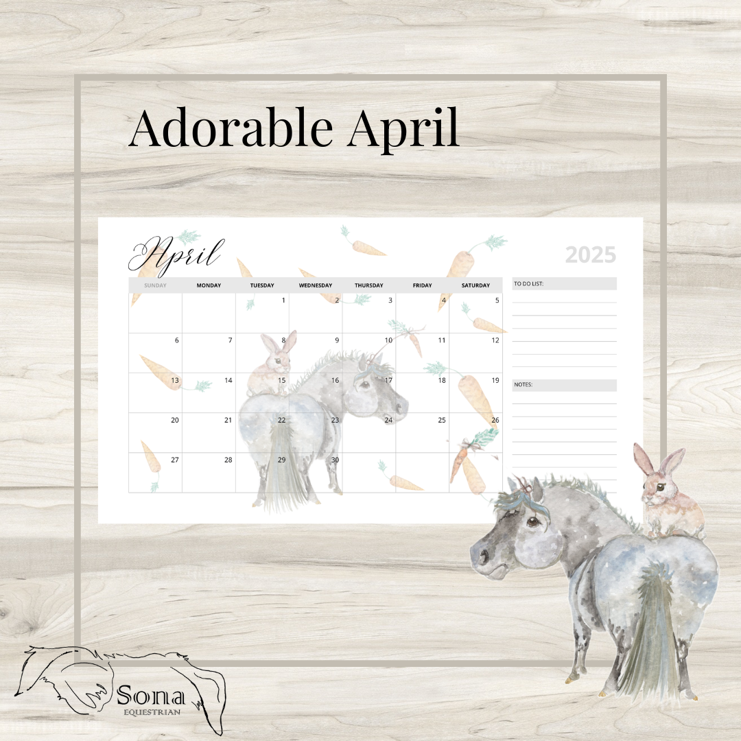 Adorable Ponies 2025 12-Month Calendar- Digital Download