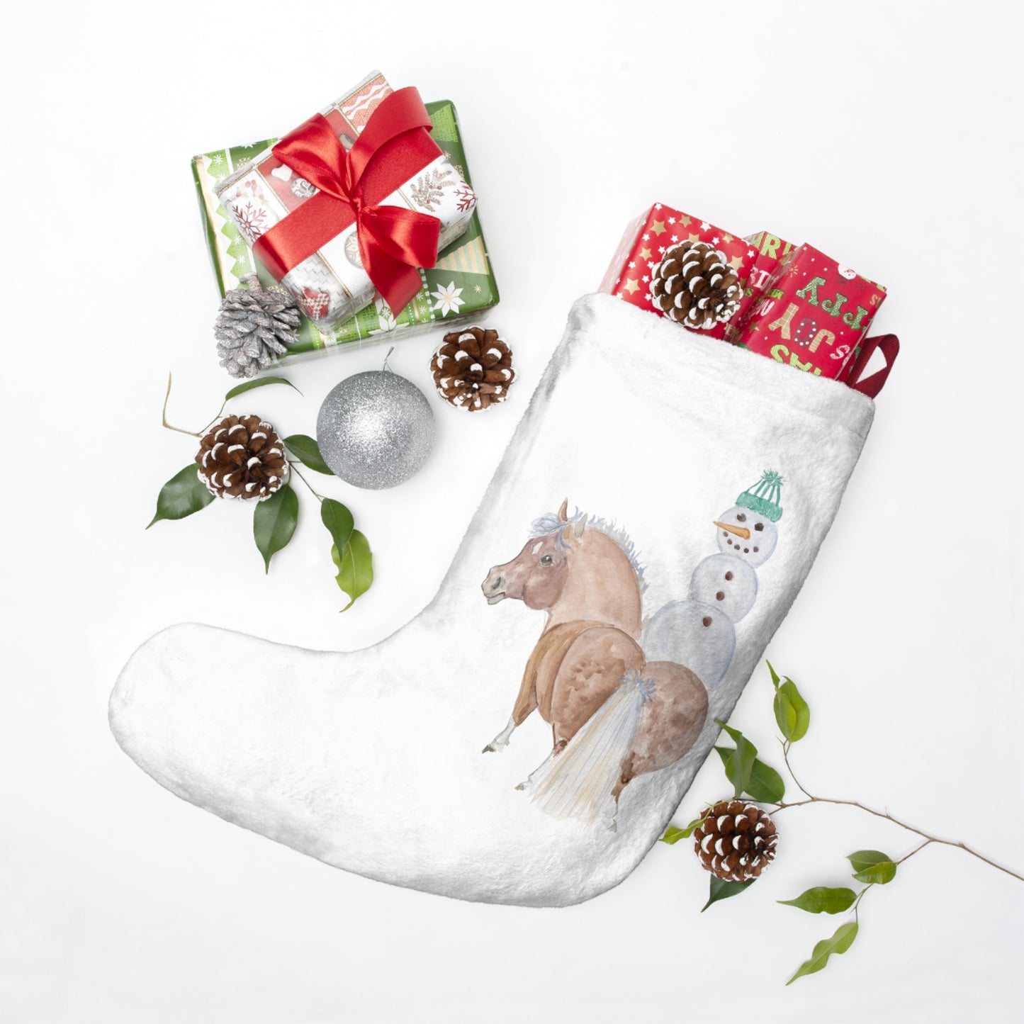 Adorable  Pony Snowman Christmas Stockings