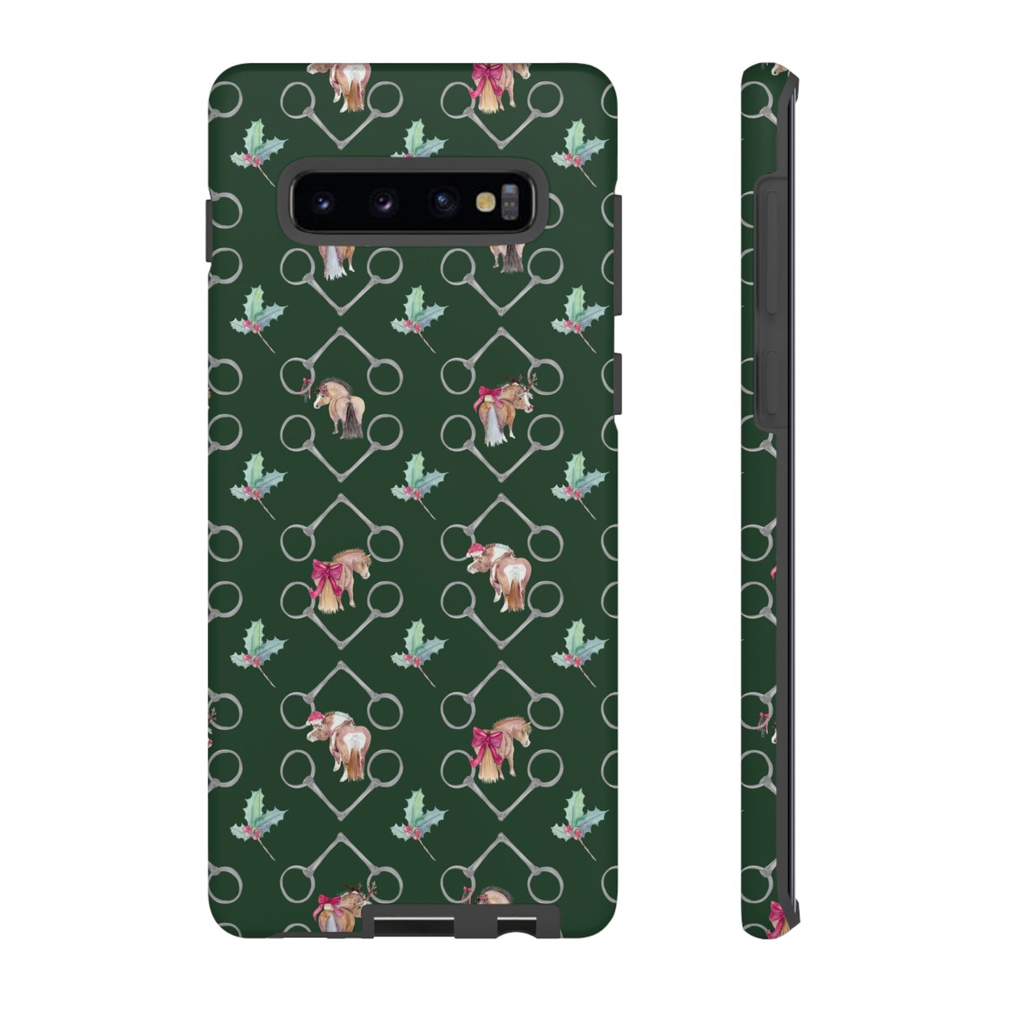 Adorable Little Ponies and Holly in Hunter Green Tough Phone Case