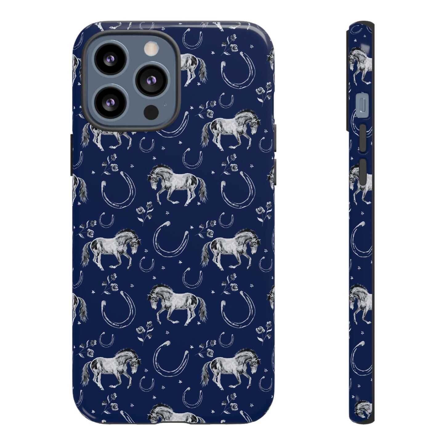 Lucky Mustang Tough Phone Case in Navy