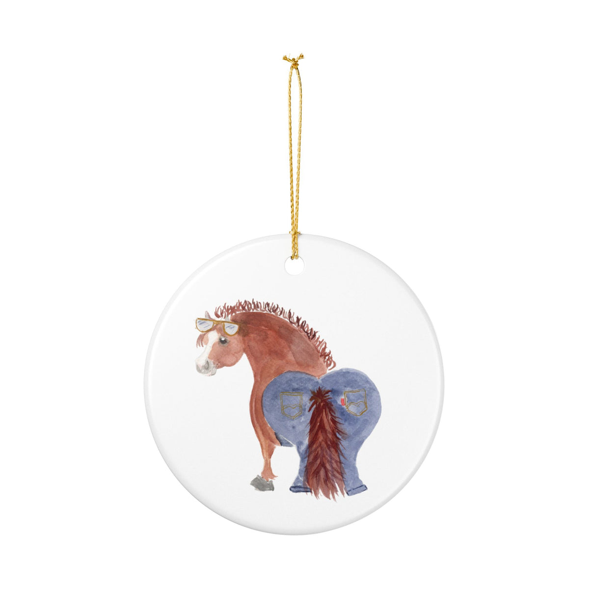 Levis Ceramic Ornament — Cute Black Pony Holiday Decoration