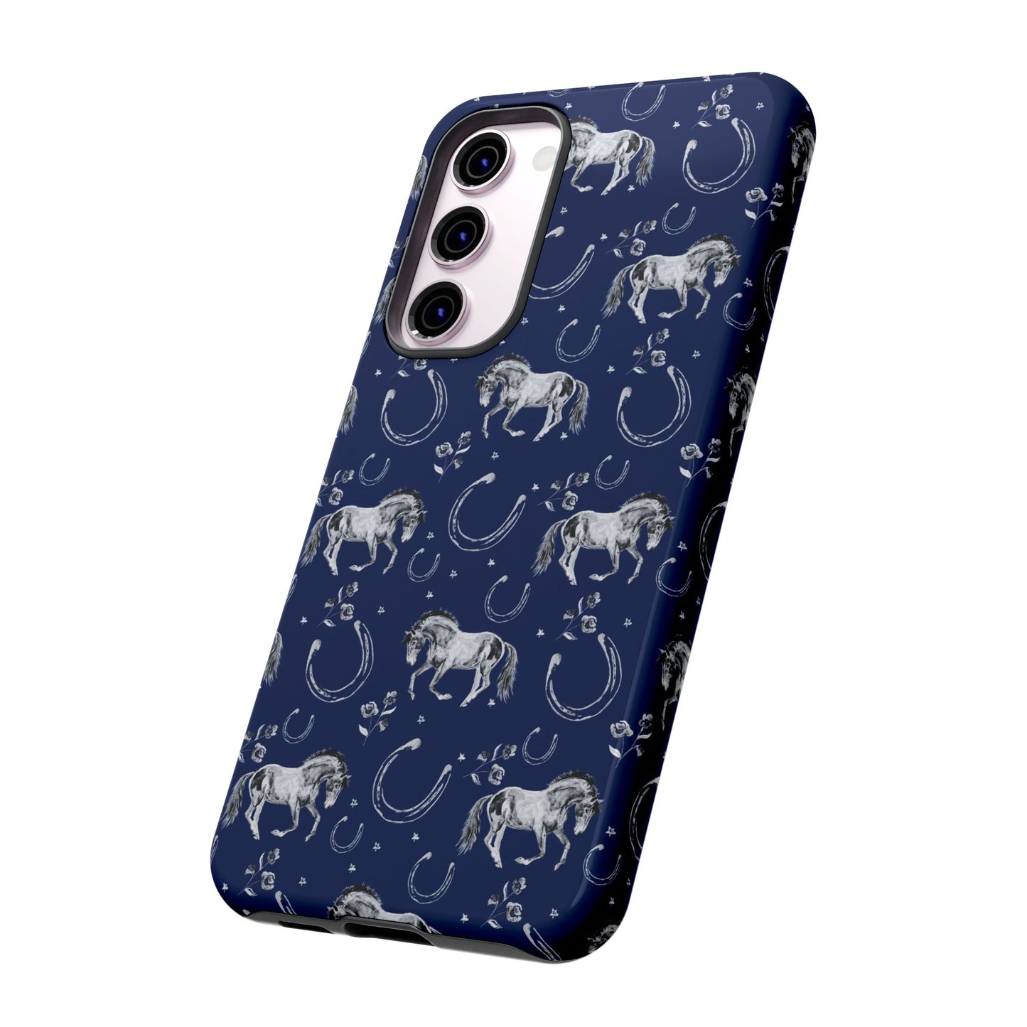 Lucky Mustang Tough Phone Case in Navy