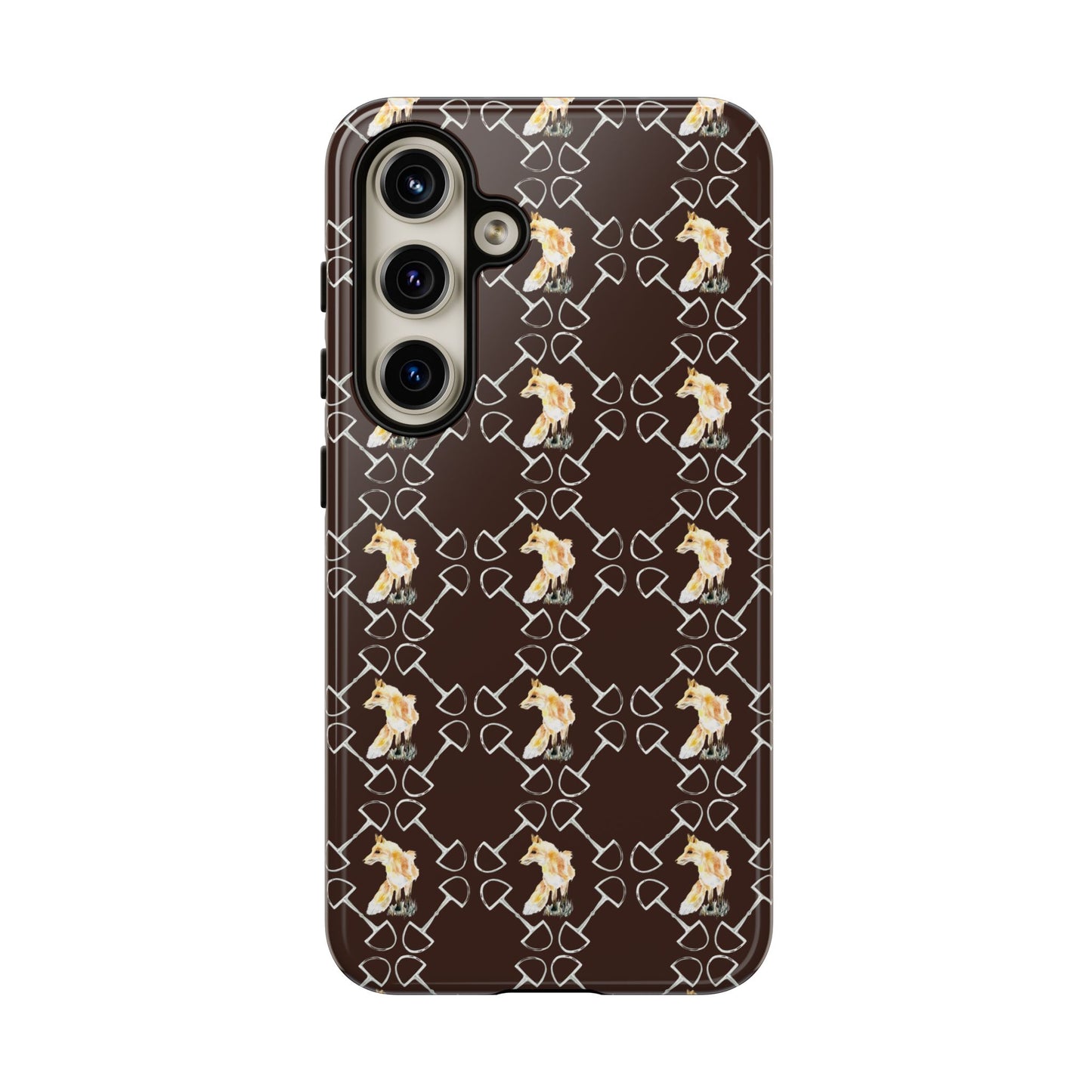 Spring Foxes and Bits in Hazelnut Tough Phone Case