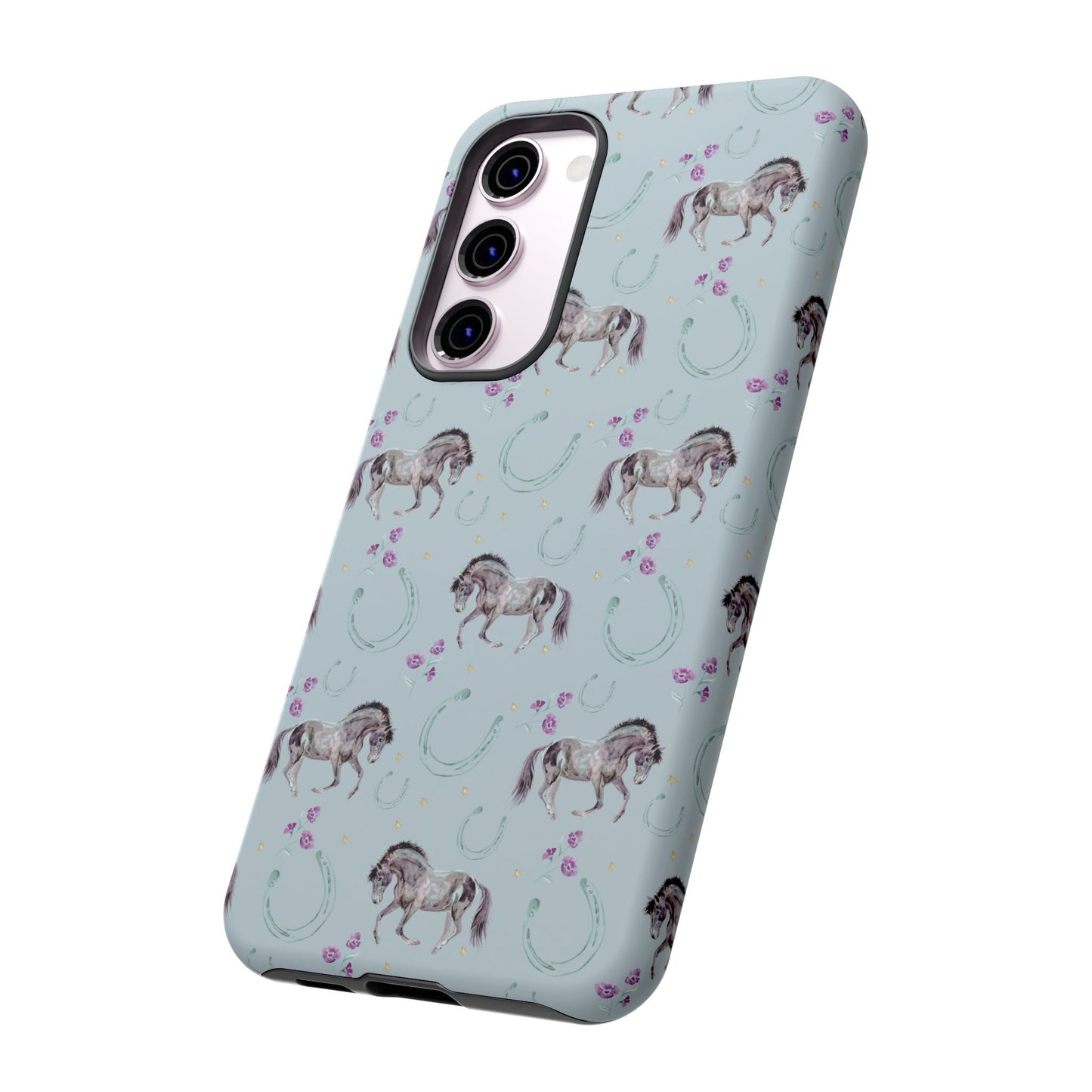 Luck Mustang Tough Phone Case - Light Blue