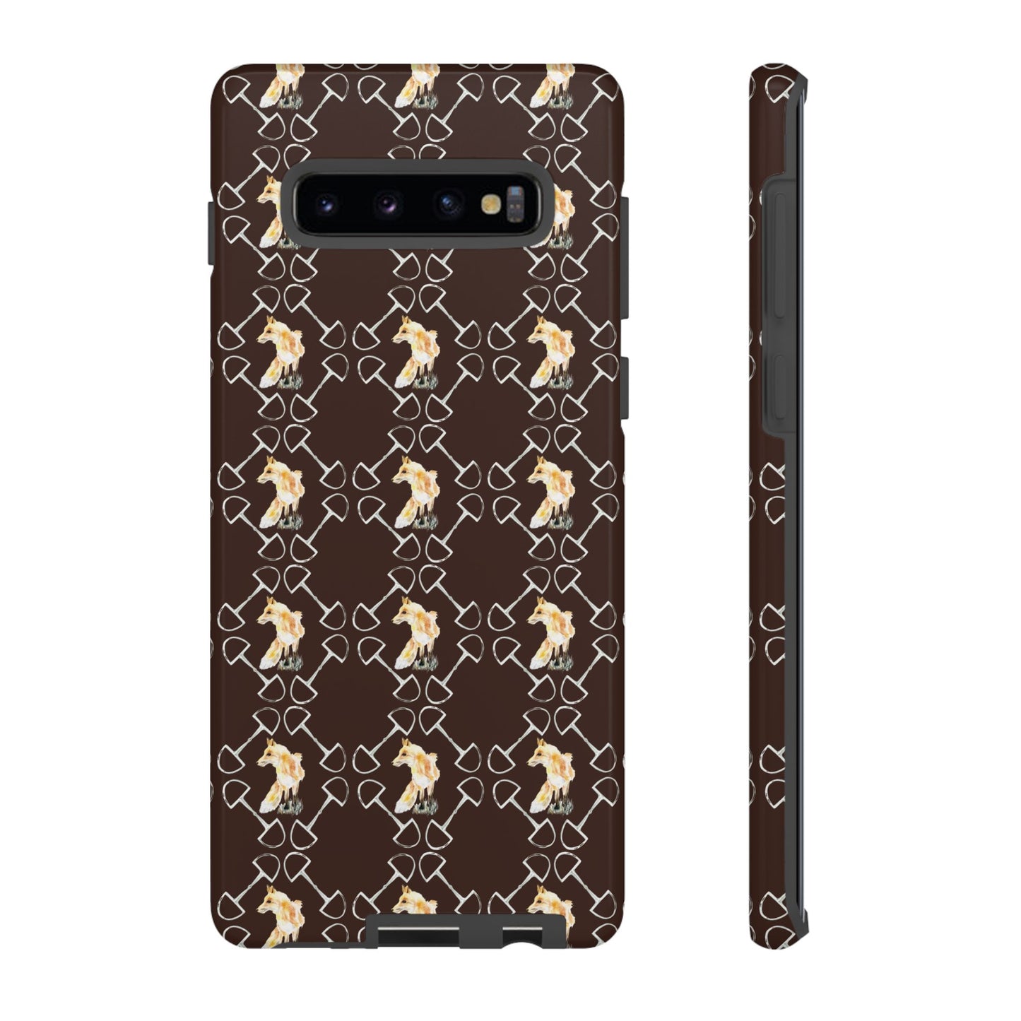 Spring Foxes and Bits in Hazelnut Tough Phone Case