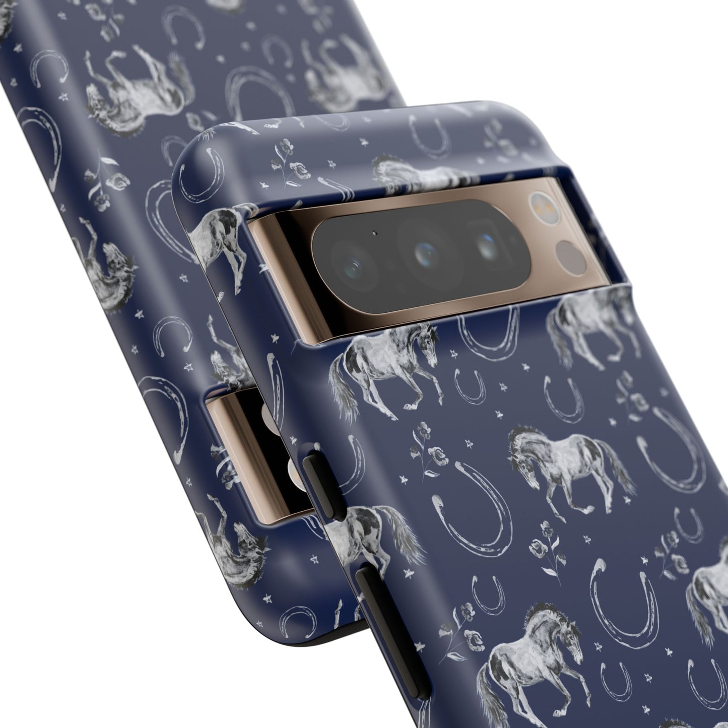 Lucky Mustang Tough Phone Case in Navy