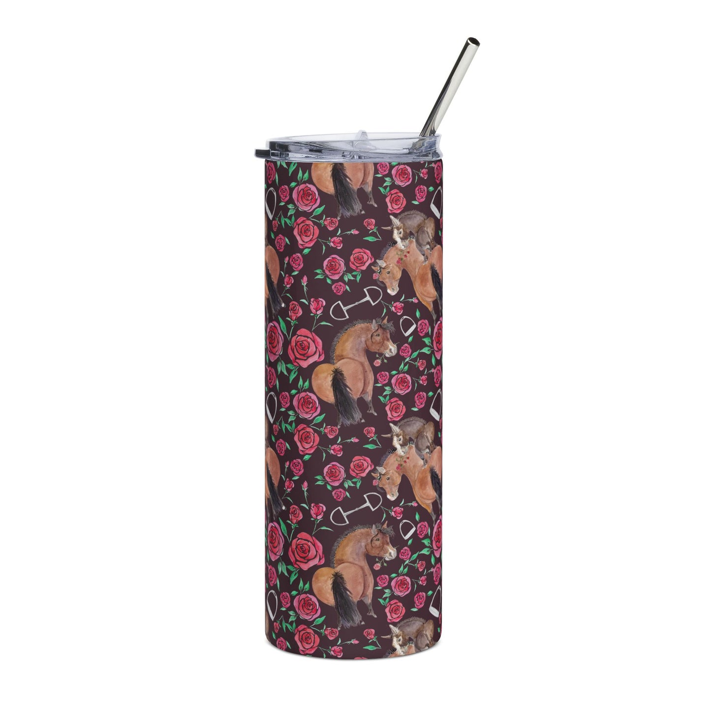 20oz Stainless Tumbler — Adorable Little rose and rico brown