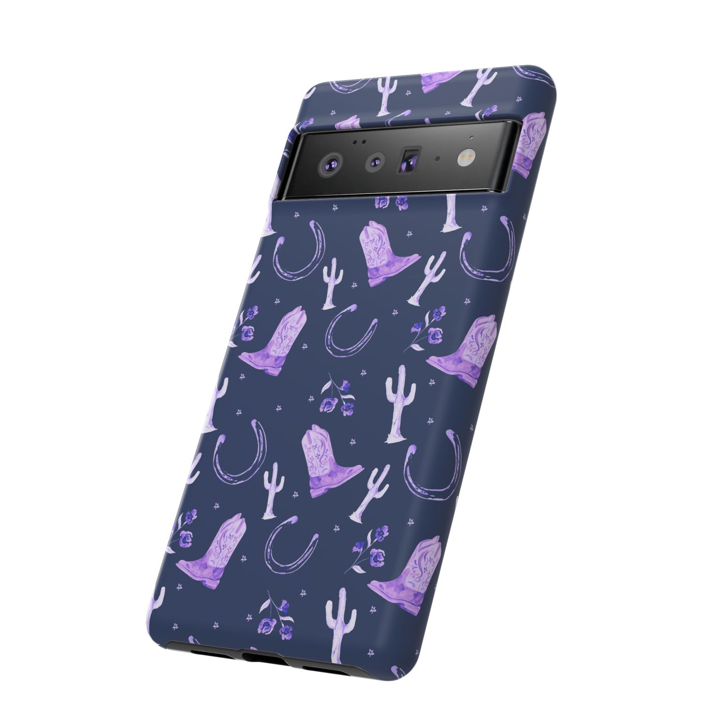 Lucky Boots in Navy and Lavender Tough Phone Case