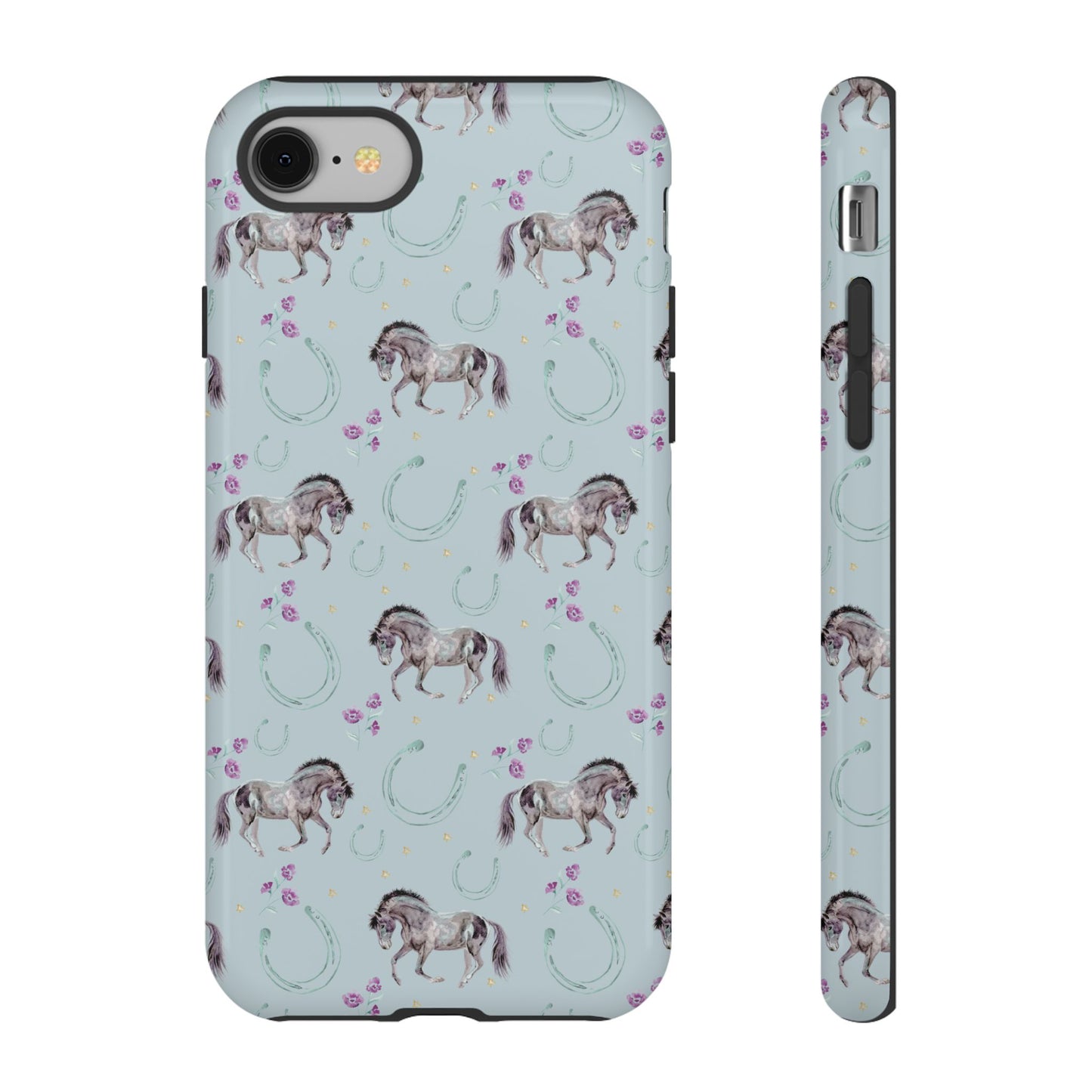 Luck Mustang Tough Phone Case - Light Blue